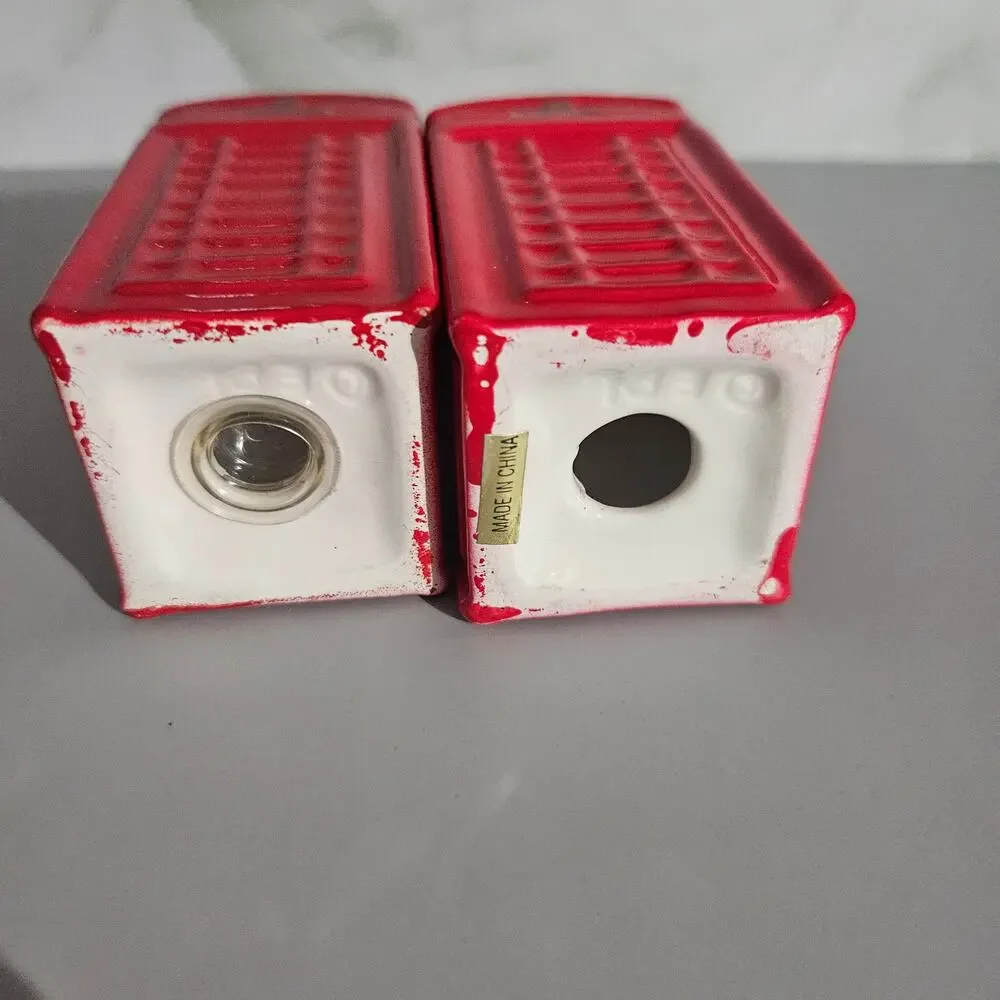 English Red Telephone Booth Paris Salt and Peper Shaker Set